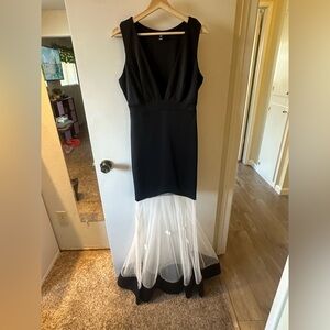 Windsor Black and White High Low Dress